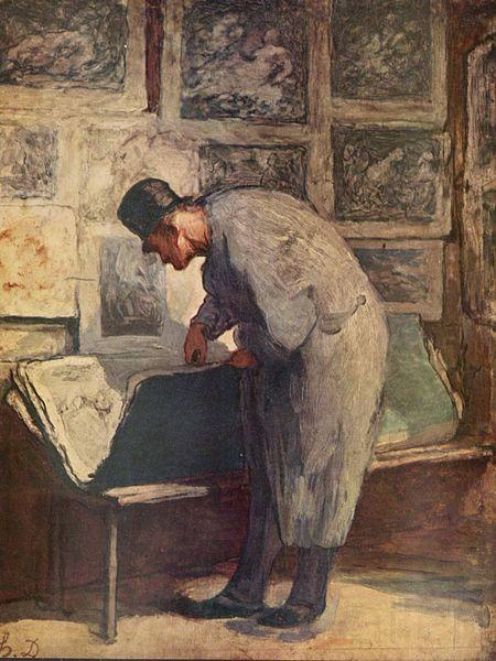 Honore  Daumier Der Kupferstich-Liebhaber Norge oil painting art